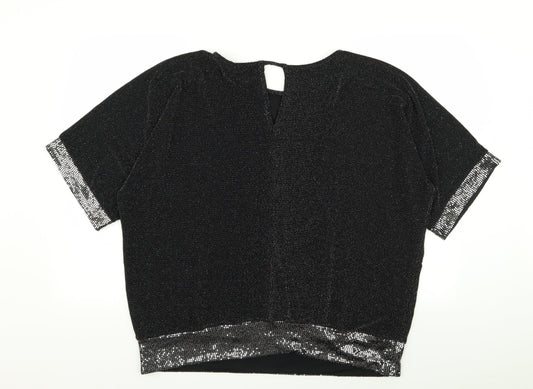Womens UK Size 16 Dorothy Perkins Black Basic Blouse