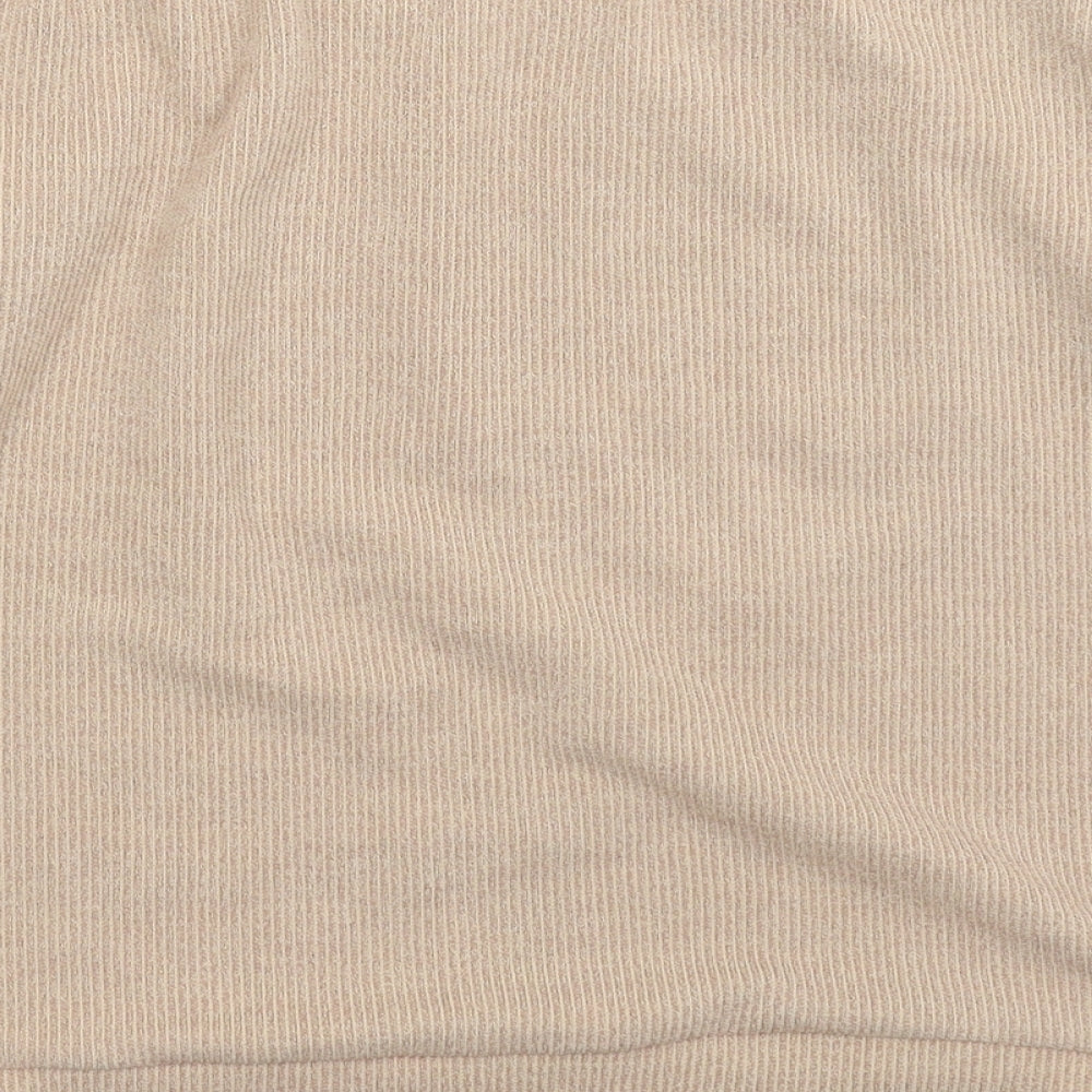 Brand and care label for I SAW IT FIRST women’s beige knit jumper, size UK 10
