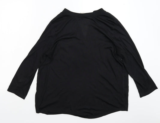 Womens UK Size M H&M Black Basic Blouse
