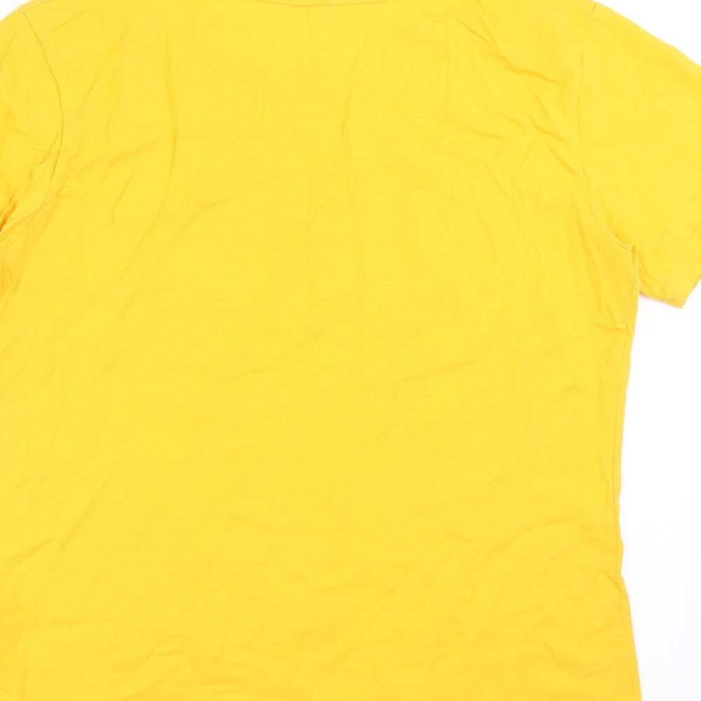 Womens UK Size XL Preworn Yellow Basic T-Shirt