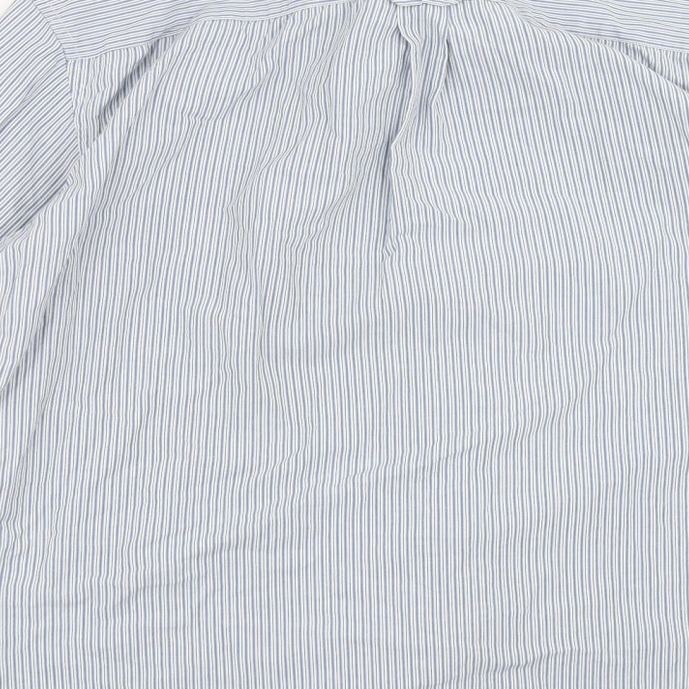 Mens UK Size L Marks and Spencer Blue Button-Up Long Sleeve Casual Shirt
