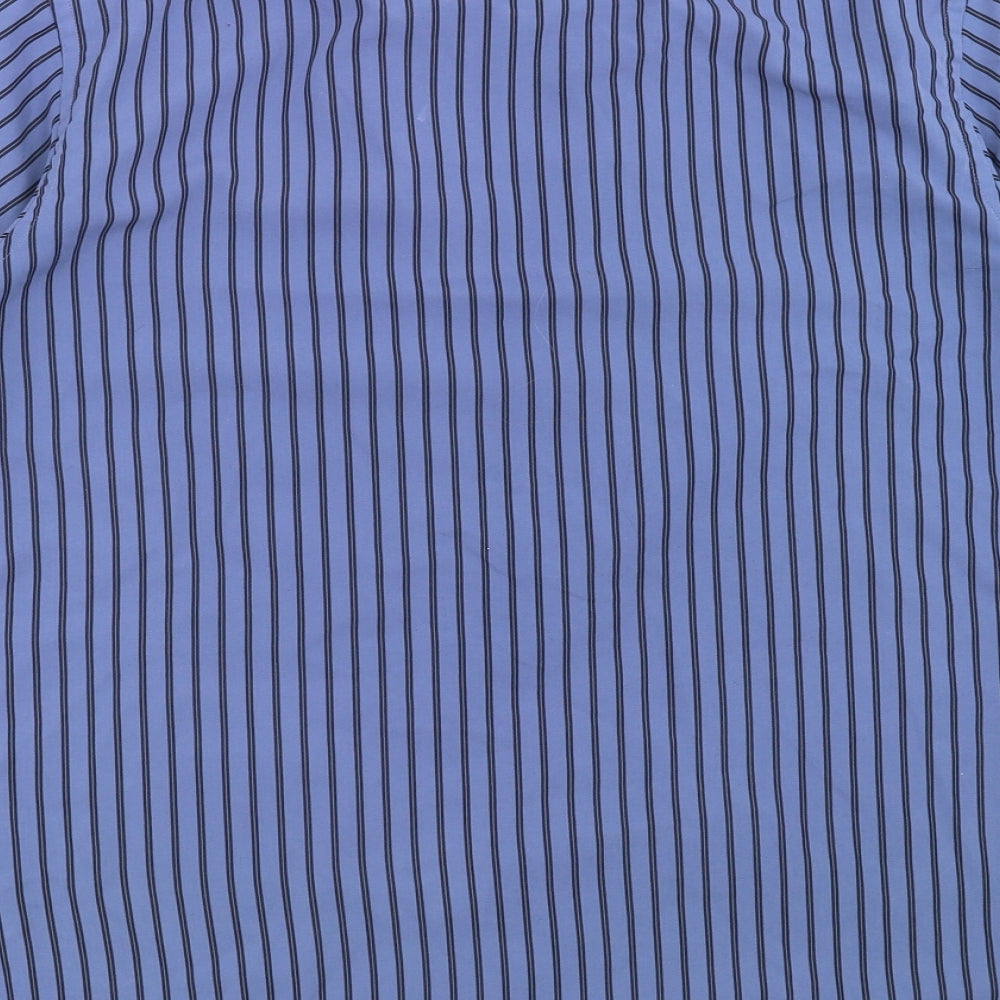 Mens UK Size M Hutson Harbour Blue Button-Up Short Sleeve Casual Shirt