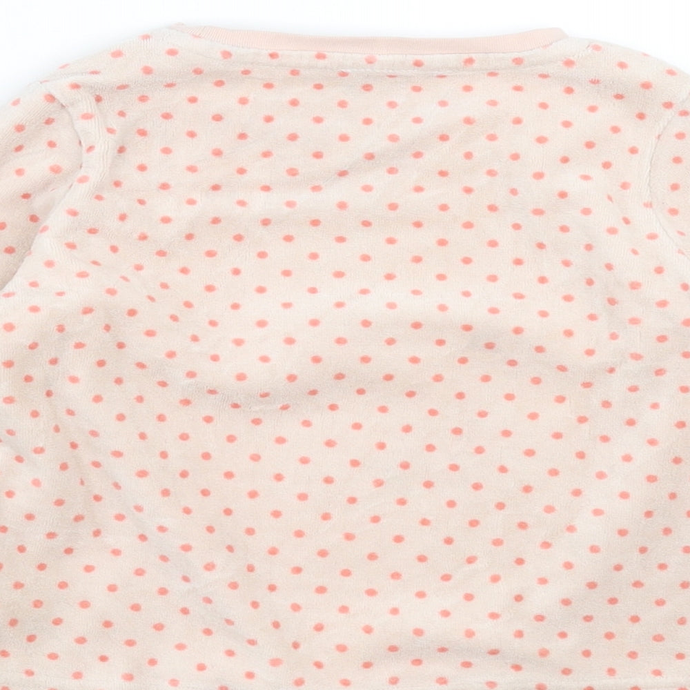Vertbaudet Girls Pink Polka Dot Pullover Jumper Size 5 Years