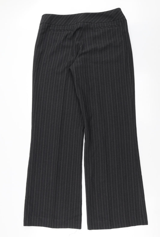 Autonomy Womens Grey Striped Trousers Size 12 L31 in - wide leg