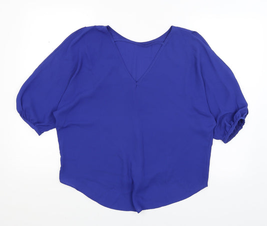Womens UK Size 12 New Look Blue Basic Blouse