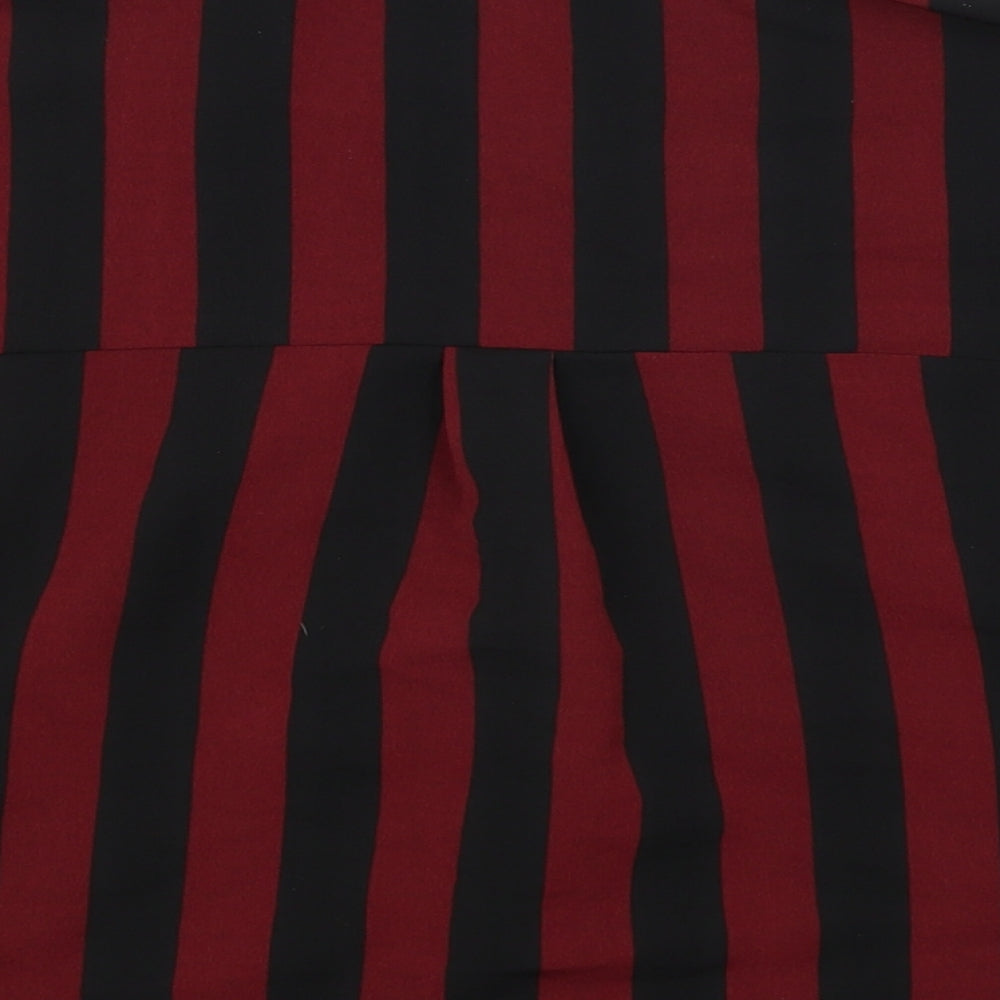 New Look Girls Red Striped Cropped Button-Up Size 14 Years