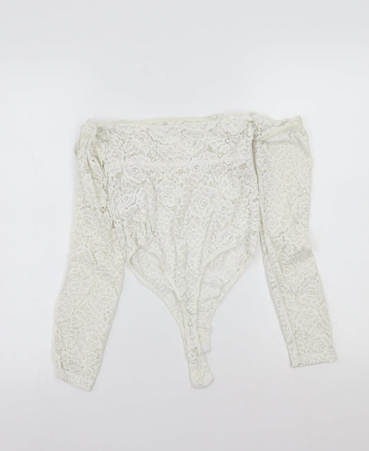 Womens UK Size 12 ASOS One-Piece White Bodysuit