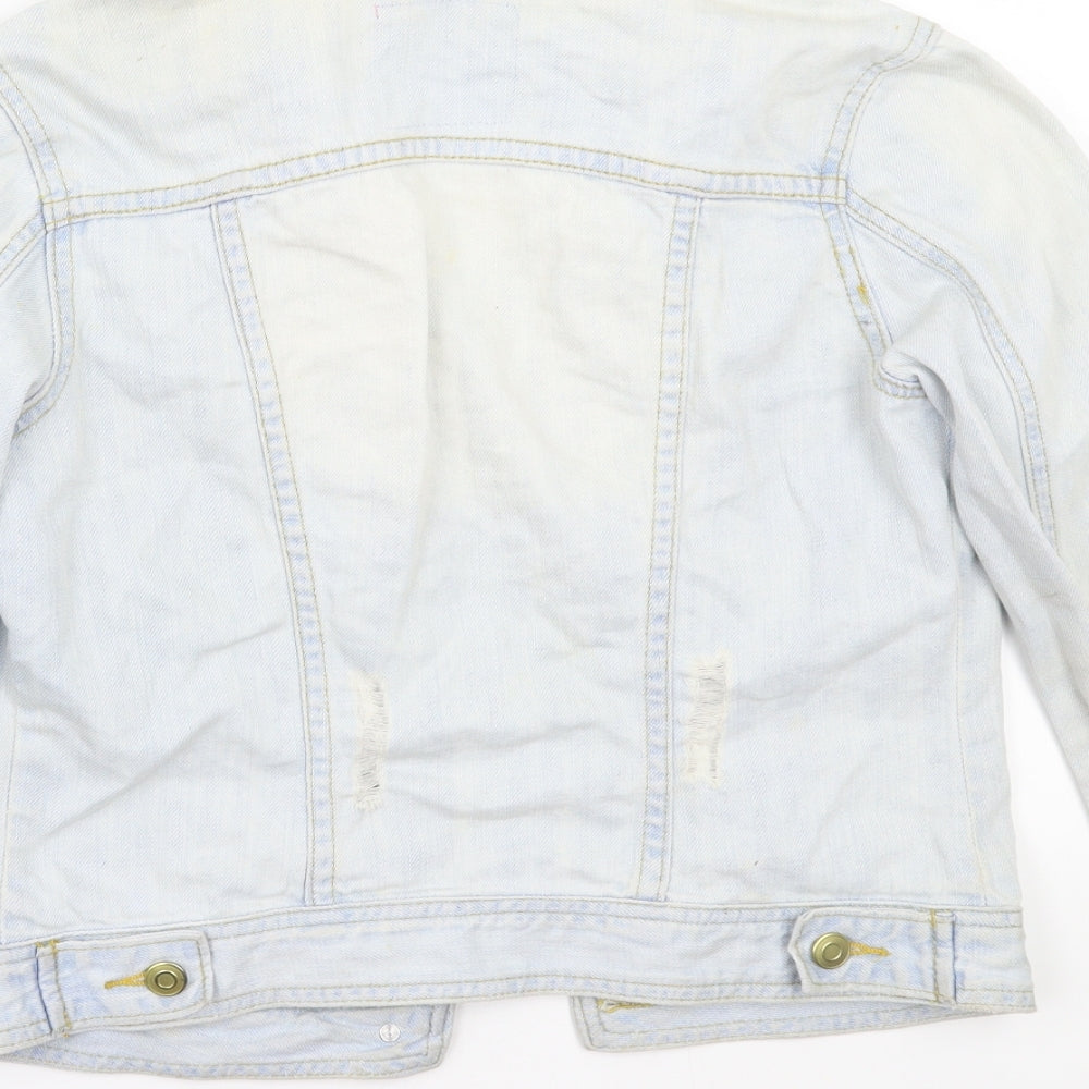 Brand and care label for Denim & Co. women’s blue jacket coat, size UK 6