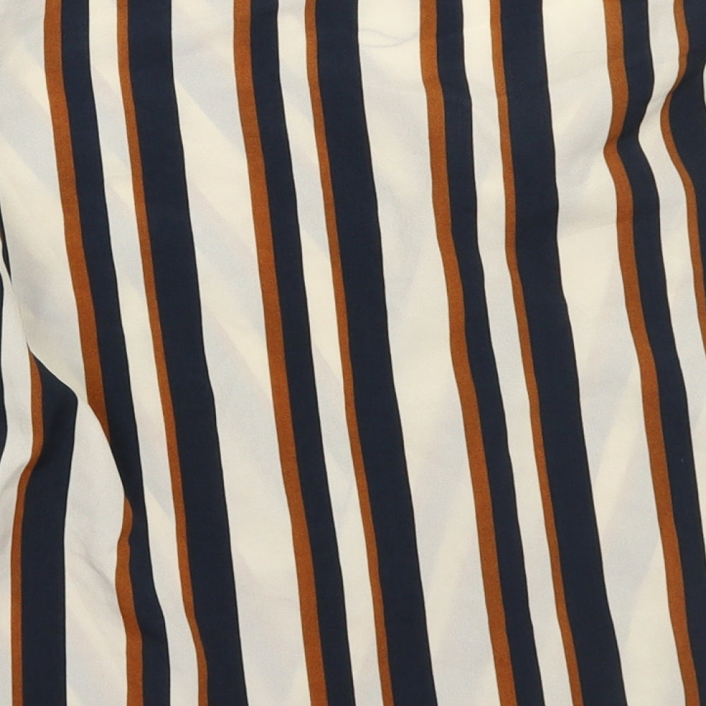 Pretty little thing Womens Beige Striped Basic Blouse Size 6