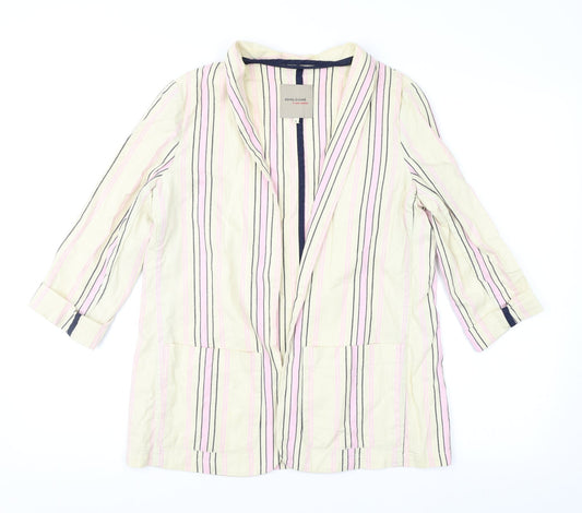 River Island Womens Beige Striped Jacket Size 6