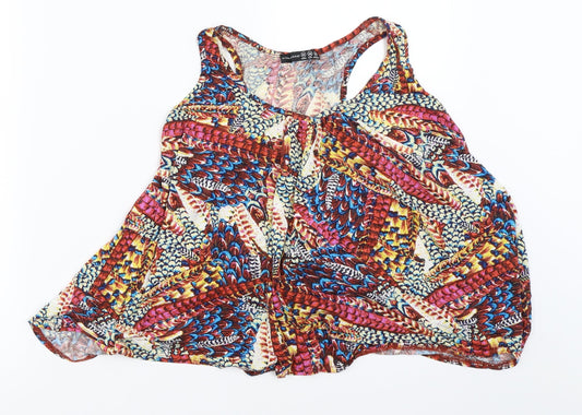 Additional front view of Atmosphere women’s red geometric basic blouse, size UK 10