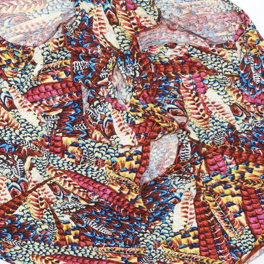 Atmosphere Womens Red Geometric Basic Blouse Size 10