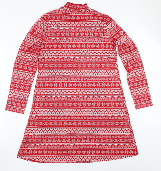 Matalan Womens Red Fair Isle Trapeze & Swing Size 10