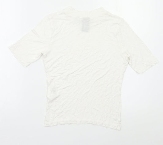 Womens UK Size 12 COLLUSION White Basic Polo