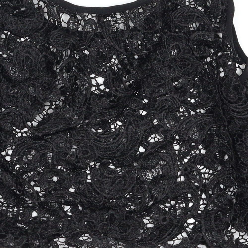 Womens UK Size S Preworn Black Cropped Tank