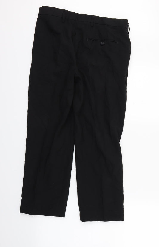 Marks and Spencer Mens Black Trousers Size 32 L23 in