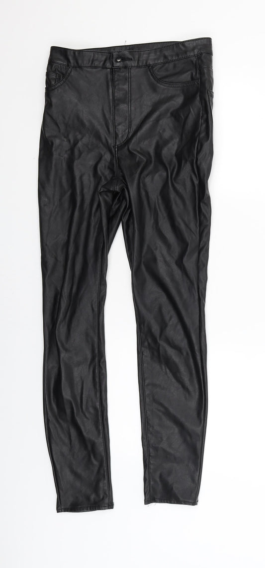 Womens UK Size 8 Divided Regular Fit Black Trousers