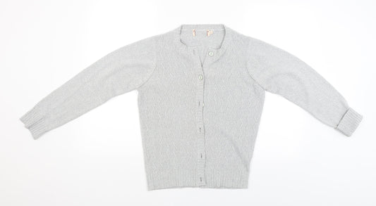 Womens UK Size S Preworn Grey Cardigan Jumper