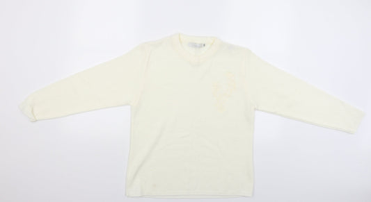 Womens UK Size M Classics Beige Pullover Jumper