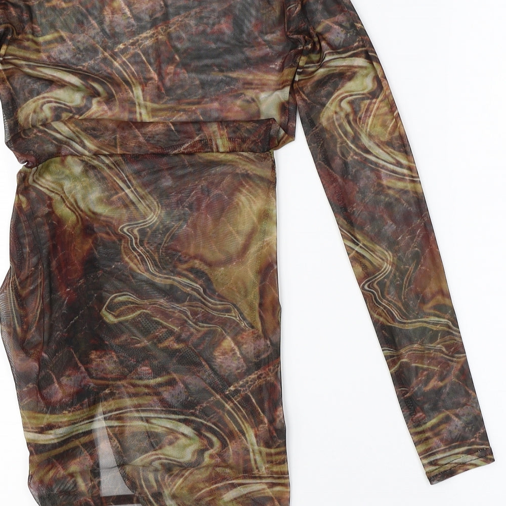 Pretty Little Thing Womens Orange Basic Blouse Size 6