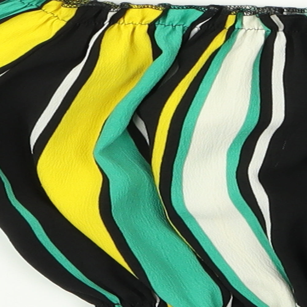 cameo rose Womens Multicoloured Striped Cropped Blouse Size 14