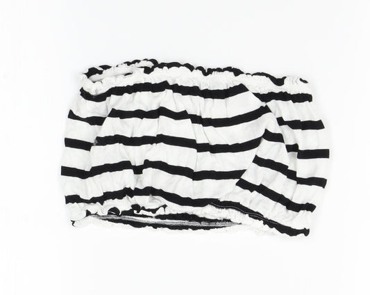 Primark Womens White Striped Cropped Tank Size S