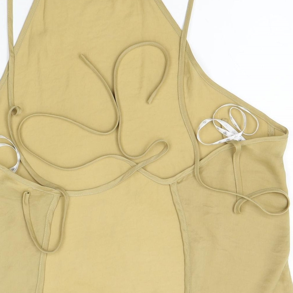 Missguided Womens Beige Basic Tank Size 8 - strap back