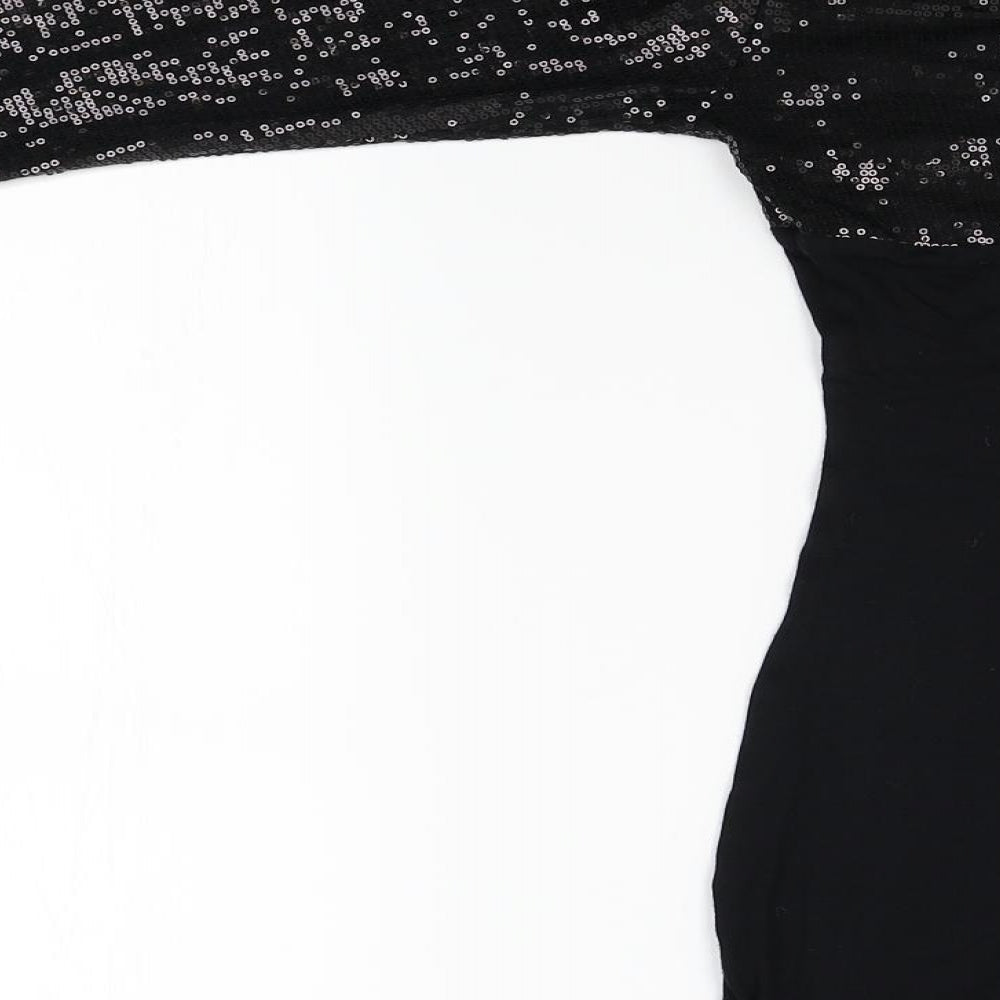 Womens UK Size 6 ASOS Black Tunic T-Shirt