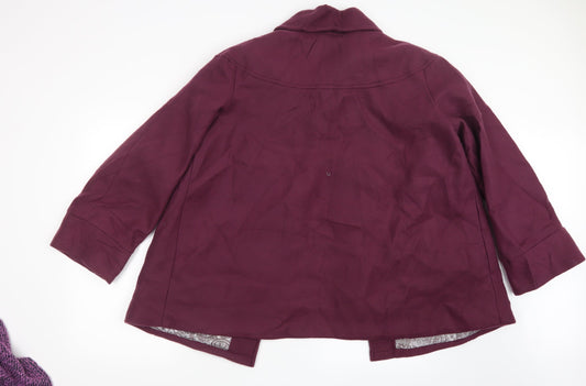 Anna De Lancay Womens Purple Jacket Size 18