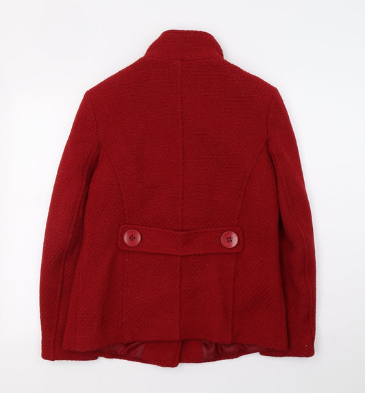 Autonomy Womens Red Overcoat Coat Size 12