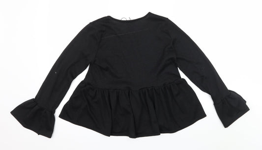 Boohoo Womens Black Knit Pullover Jumper Size 10