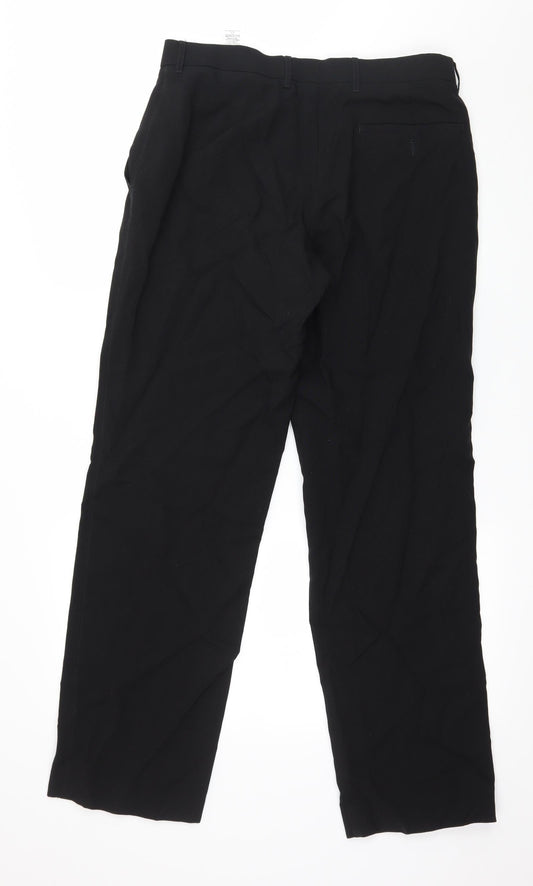 Womens UK Size 32 in Marks and Spencer Regular Fit Black Trousers