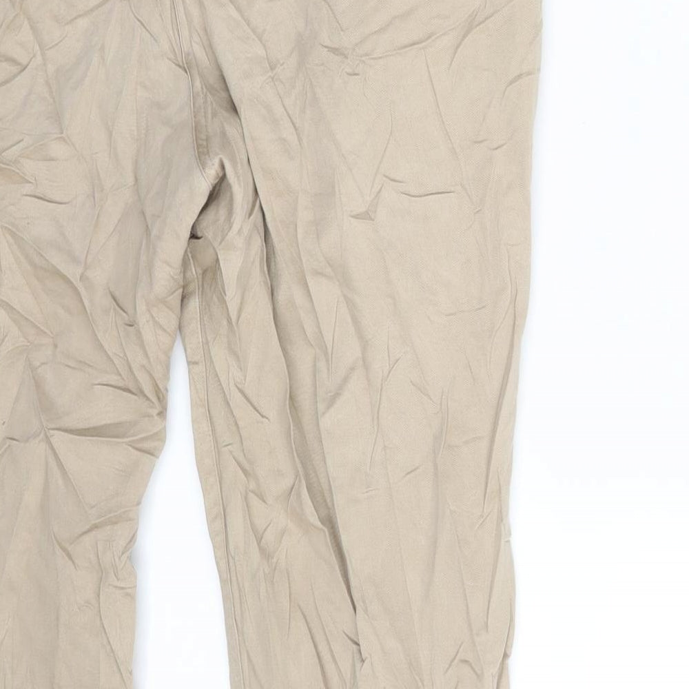 Mens UK Size 32 Preworn Regular Fit Chino Beige Trousers