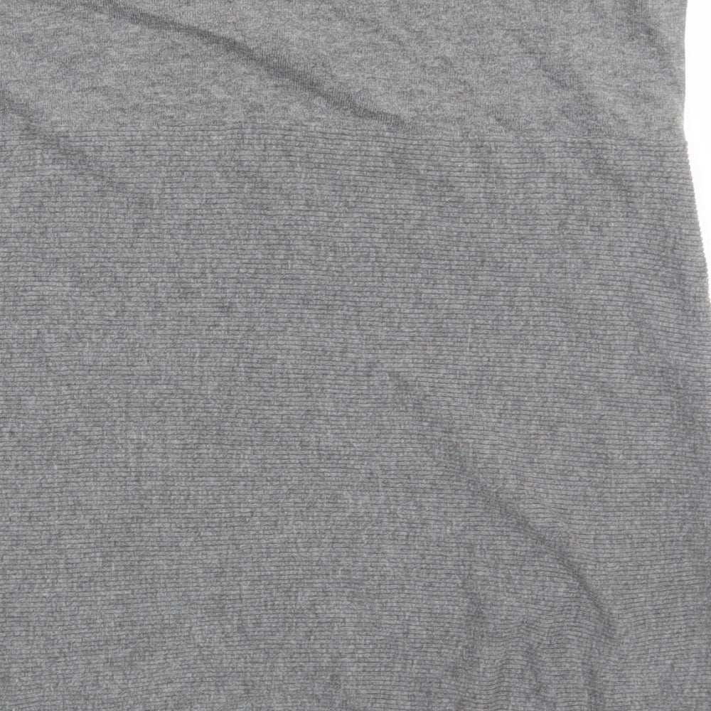 Womens UK Size 14 Warehouse Grey Basic T-Shirt