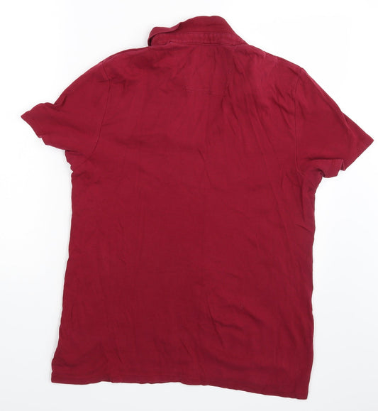 FF Mens Purple Polo Size M - 1 Button missing