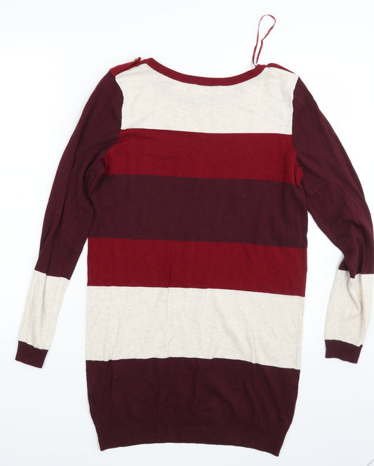 F&F Womens Multicoloured Striped Pullover Jumper Size 14