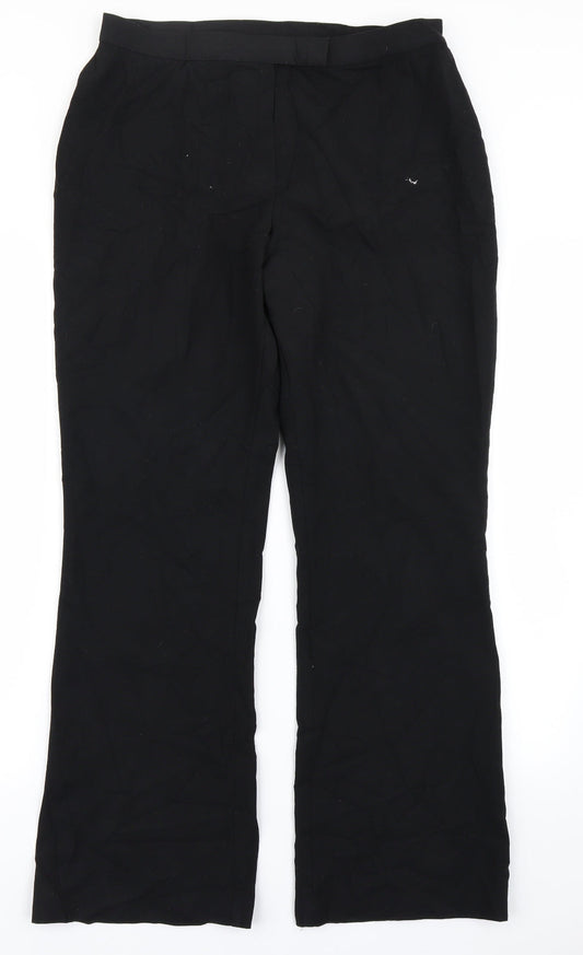 Womens UK Size 14 St Michael Regular Fit Black Trousers
