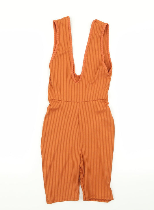 PRETTYLITTLETHING Womens Brown Playsuit One-Piece Size 6