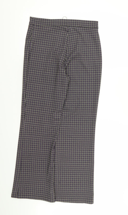 Preworn Womens Multicoloured Houndstooth Trousers Size 28 in L28 in