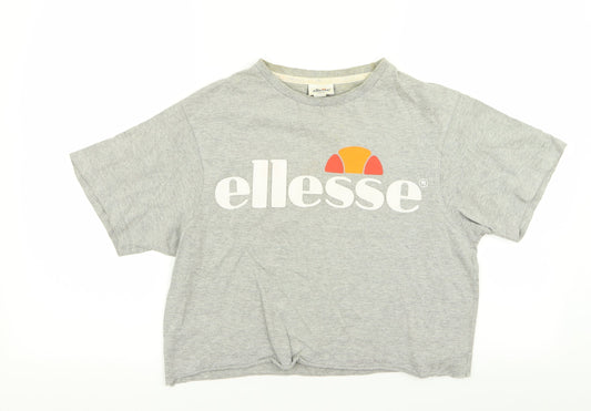 Womens UK Size S ellesse Grey Basic T-Shirt