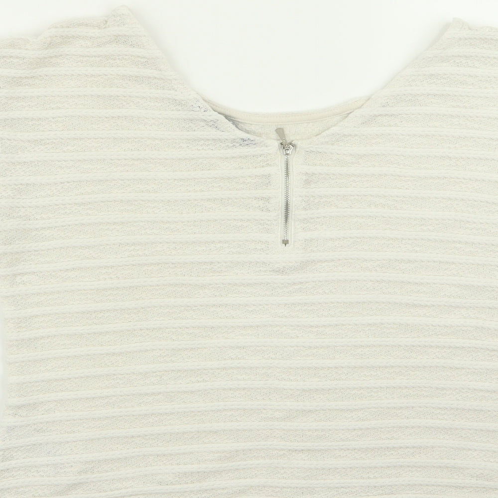 Womens UK Size 12 New Look White Basic T-Shirt