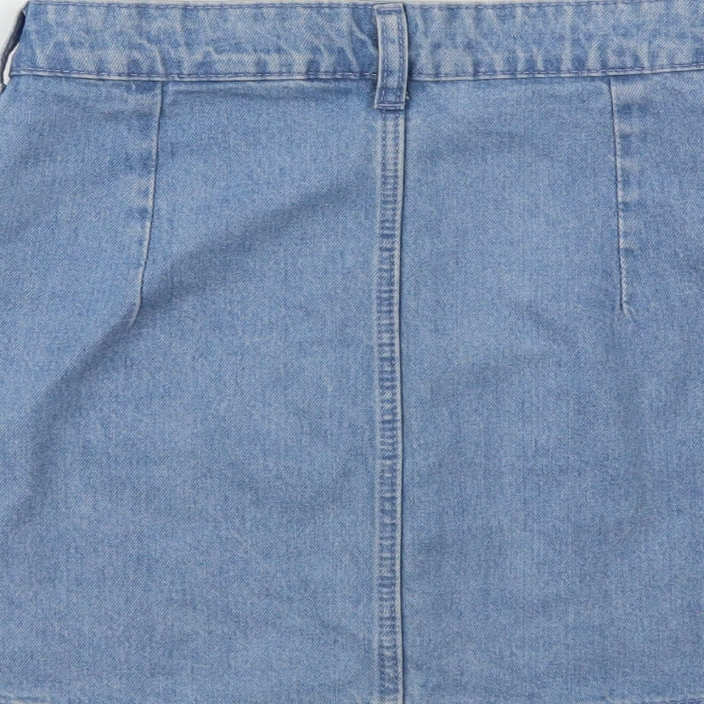 H&M Womens Blue A-Line Skirt Size 8