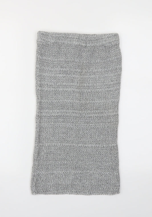 Missguided Womens Grey A-Line Skirt Size 6 - Stretch waistband