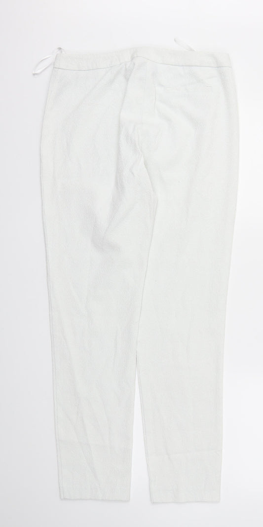 W Womens White Trousers Size 10 L28 in
