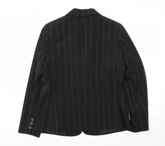 St Bernard Womens Black Striped  Jacket Blazer Size 16