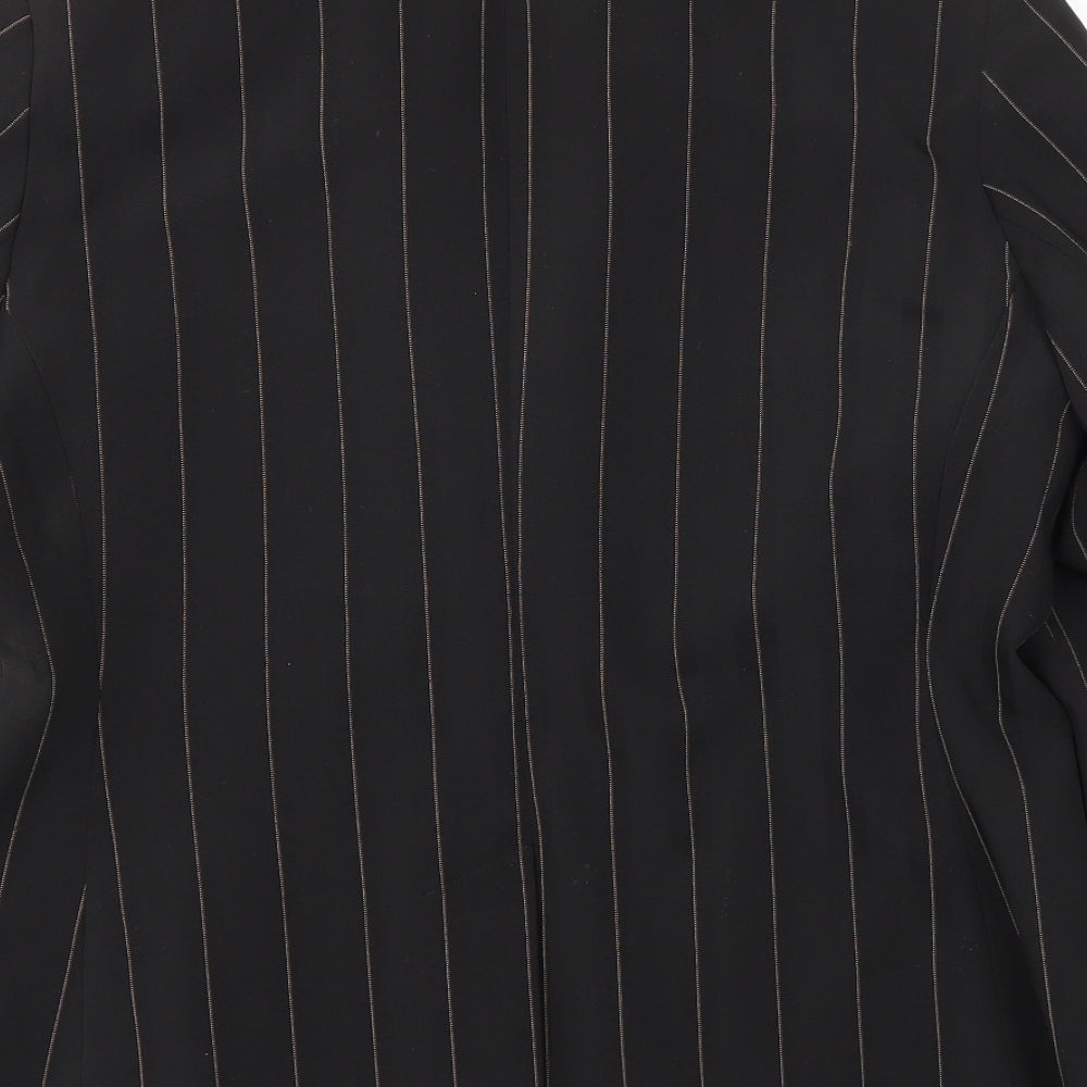 Brand and care label for St Bernard women’s black striped jacket blazer, size UK 16
