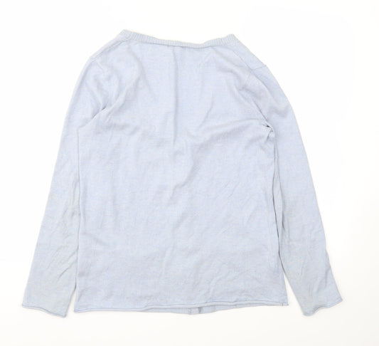 Womens UK Size S Eddie Bauer Blue Cardigan Jumper