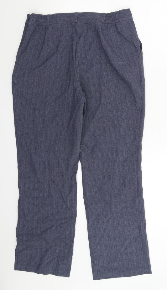 Womens UK Size 12 Marks and Spencer Slim Fit Dress Pants Blue Trousers