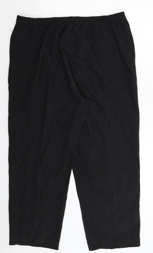 Womens UK Size 20 BM Regular Fit Dress Pants Black Trousers