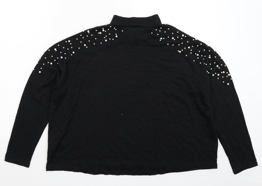 Womens UK Size L Divided Black Pullover Jumper